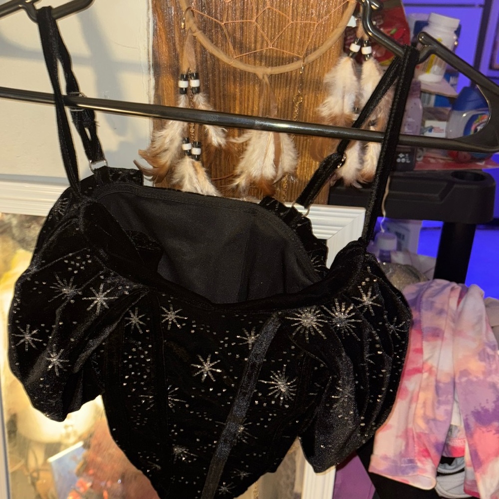 Black star corset top